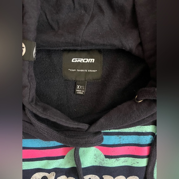 Black Sweatshirt with Turquoise Accents - Picture 2 of 2